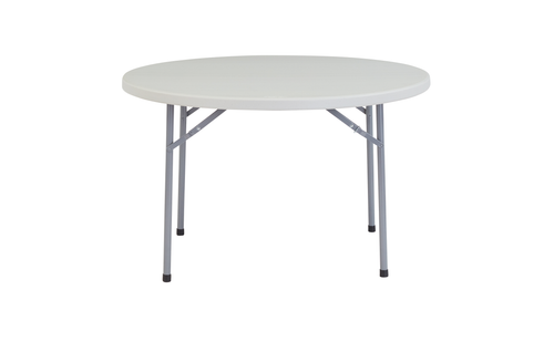 National Public Seating BT48R 48" Dia. Gray Molded Plastic NPS Heavy Duty Round Folding Table
