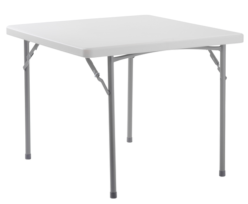 National Public Seating BT3636 36" W x 36" D 19 Gauge Speckled Gray Powder Coated Frame & Legs Heavy Duty Folding Table