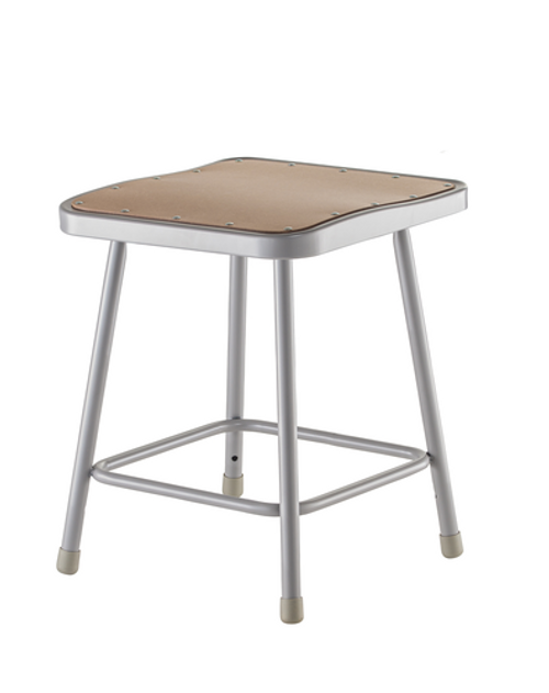 National Public Seating 6318 18" Square Hardboard Seat Steel Stool