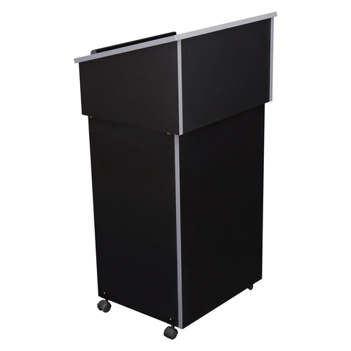 National Public Seating 22/112-BK 47.5" Scratch Resistant Laminate Oklahoma Sound Tabletop Lectern with AV Cart or Lectern Base