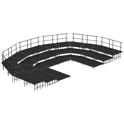 National Public Seating SCRC36 108" W 16 Gauge Steel Channel Black Seated Choral Riser Configuration