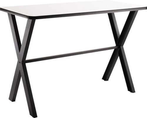 National Public Seating CLT3060 30" H x 60" W x 30" D Rectangular Black Powder Coated X-Frame Collaborator Table with 4 Leveling Glides