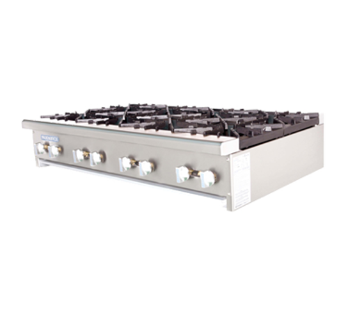 Turbo Air TAHP-48-8-NG 48" Natural Gas Countertop Radiance Hotplate - 256,000 BTU