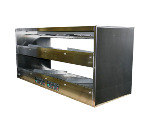 BKI 2TSM-6224R 62" W x 24" D Stainless Steel Countertop 2 Shelves Cord on Right Sandwich Warmer - 120/208 Volts