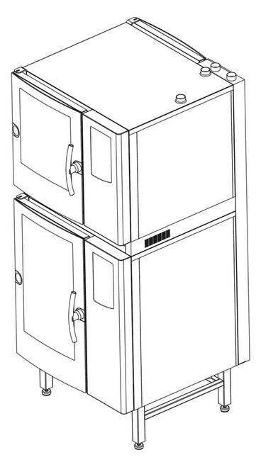 BKI CLBKI-61-101E-PT 13 Pans Stainless Steel Boilerless Pass-Through Combi Oven - 208 Volts 9000 Watts