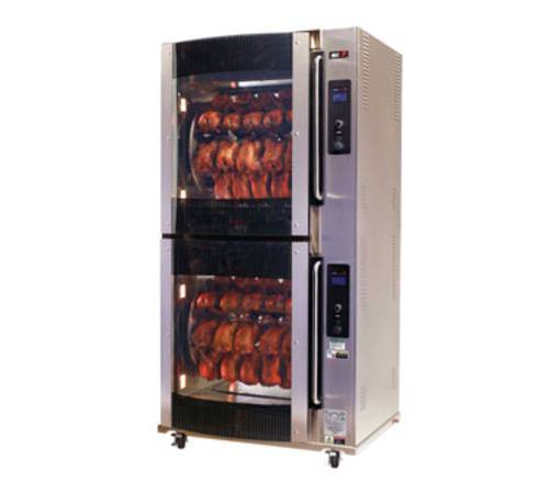 BKI VGG-16-F-PT Stainless Steel Pass Thru Electric Double Deck Rotisserie Oven - 208 Volts 3-Ph