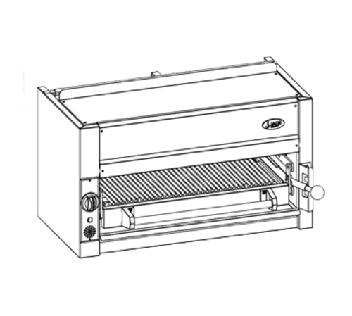 Jade JBR-JB36-WM-LP 36" Stainless Steel Liquid Propane Bistro Wall-Mount Salamander Broiler - 35,000 BTU