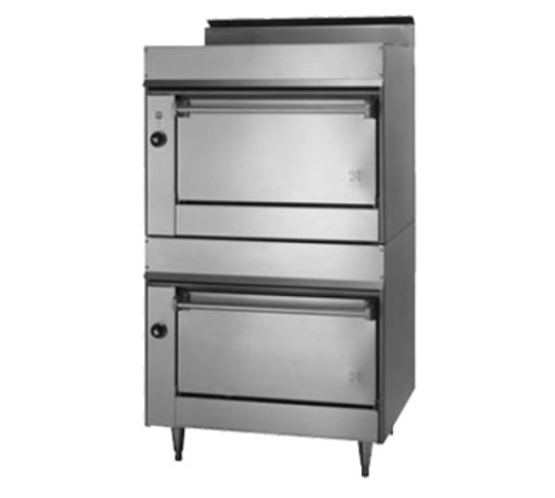 Jade JBR-236C-NG Stainless Steel Natural Gas Double Deck 1 Standard and 1 Convection Bistro Bake and Roast Oven - 60,000 BTU