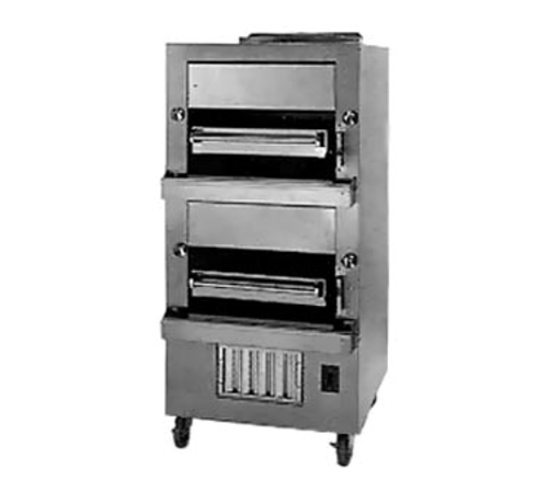 Jade JBB-236-R-NG Stainless Steel Front and Sides Double-Deck Natural Gas Titan Radiant Banquet Broiler - 180,000 BTU