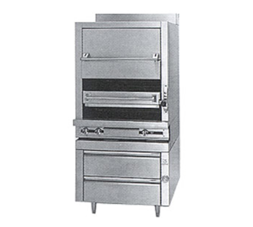 Jade JMHBI-36H-LP Stainless Steel Front and Sides Single-Deck Liquid Propane Titan Heavy Duty Upright Infrared Broiler - 100,000 BTU