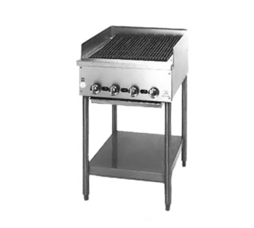 Jade JB-30-F-NG Stainless Steel Front and Sides Floor Model Natural Gas Supreme Charbroiler - 75,000 BTU
