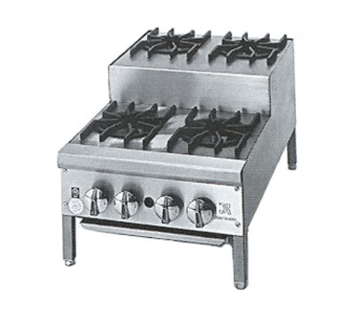Jade JHPE-4-436-NG Countertop Natural Gas Supreme Step-Up Hotplate -127,500 BTU