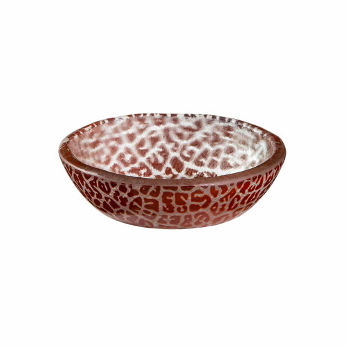 Rosseto GLS054C 4.1" W x 1.2" H Cognac Handmade Glass Round Foglia Mini Bowl (12 per Set)