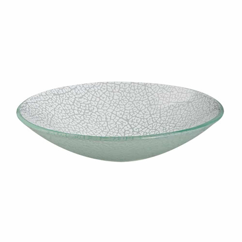 Rosseto GLS047W 10.8" W x 2.6" H White Handmade Glass Round Foglia Bowl (2 per Set)