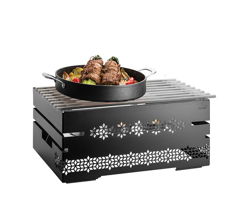 Rosseto SK053 Black Rectangular Multi-Chef Warmer Kit