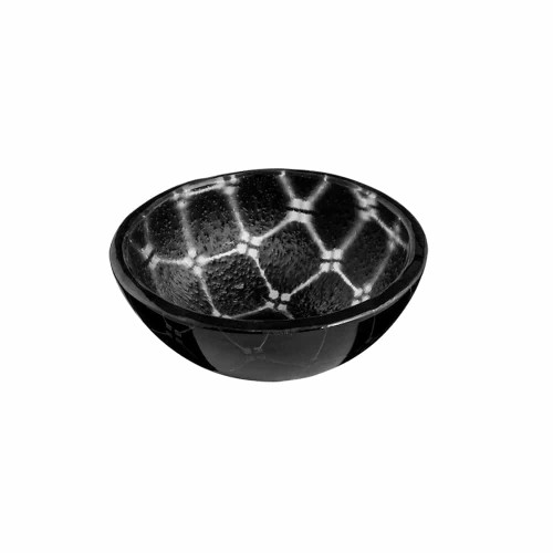 Rosseto GLS055B 3.5" W x 1.4" H Black Handmade Glass Round Zenith Mini Bowl (12 per Set)