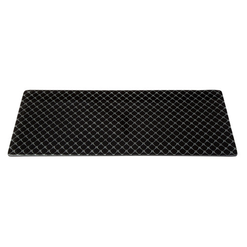 Rosseto GLS026B 31" x 11.8" x 0.4"H Black Rectangular Handmade Glass Wide Zenit Surface