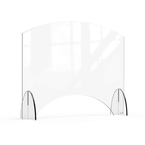 Rosseto AG010 36" W x 28" H Clear Acrylic Avant Guarde Sneeze Guard or Health Safety Shield with Pass-Through Window