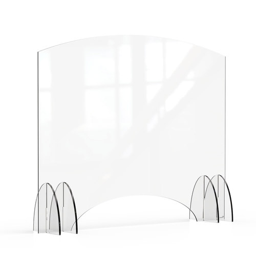Rosseto AG019 48" W x 40" H Clear Acrylic Avant Guarde Sneeze Guard or Health Safety Shield with Pass-Through Window