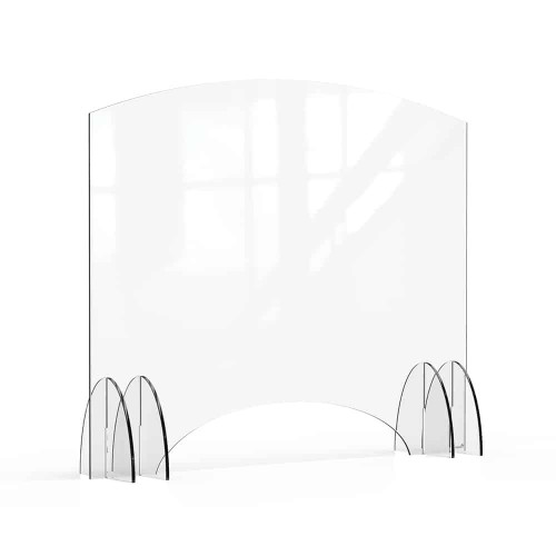 Rosseto AG019 48" W x 40" H Clear Acrylic Avant Guarde Sneeze Guard or Health Safety Shield with Pass-Through Window