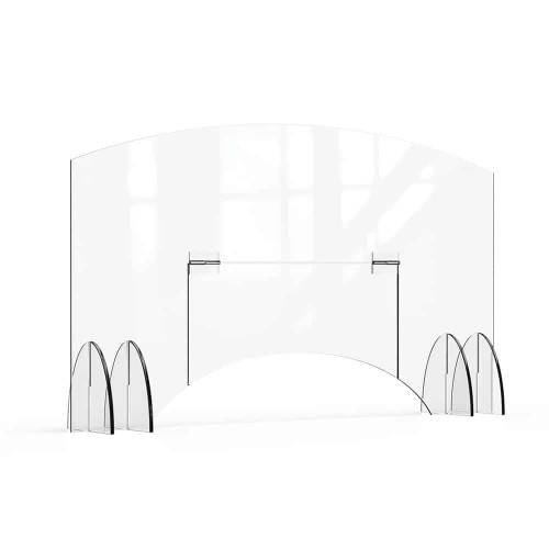 Rosseto AG013 48" W x 28" H Clear Acrylic Avant Guarde Sneeze Guard or Health Safety Shield with Pass-Through Door
