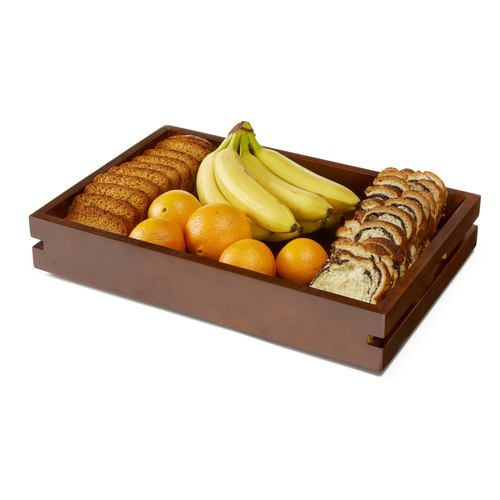 Rosseto BD153 Dark Finish Bamboo Double Medium Rectangular Natura Nite Tray