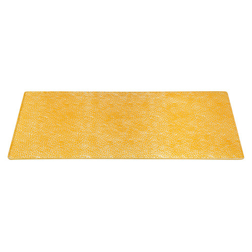 Rosseto GLS026M 31" x 11.8" x 0.4"H Mustard Rectangular Handmade Glass Wide Foglia Surface