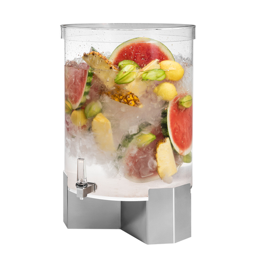 Rosseto LD190 14 Gal. Acrylic Round with Stainless Steel Base Pool Beverage Dispenser