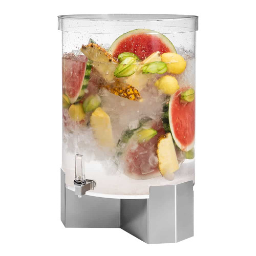 Rosseto LD190 14 Gal. Acrylic Round with Stainless Steel Base Pool Beverage Dispenser