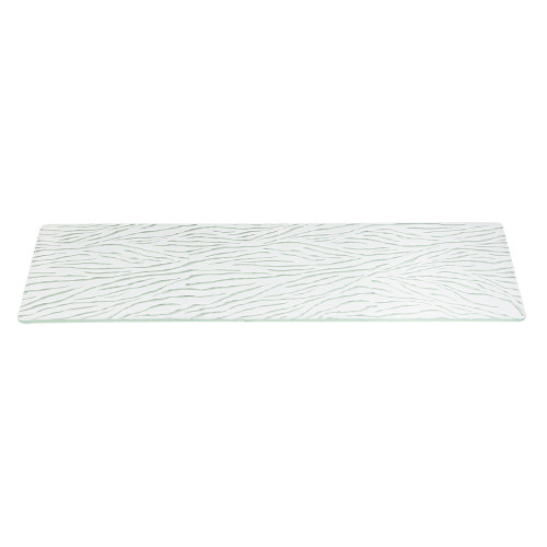 Rosseto GLS025Z 31" x 7.9" x 0.4"H White Rectangular Handmade Glass Narrow Currente Surface