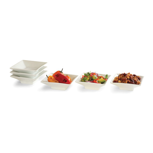 Rosseto CP003 4 Oz. White Porcelain Square Bowl