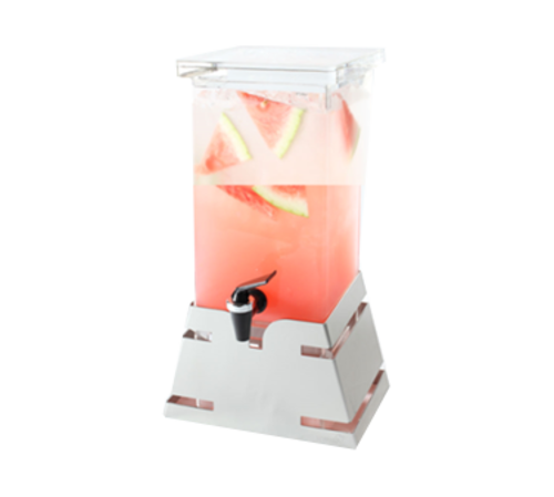 Rosseto LD141 1 Gal. Clear Acrylic Square with Stainless Steel Pyramid Base Beverage Dispenser