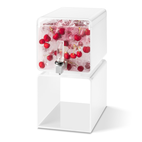Rosseto LD187 2 Gal. White Acrylic Cuboid Lucid Beverage Dispenser