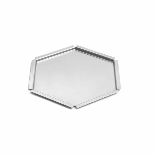 Rosseto SM119 14" Dia. x 1.5" H Stainless Steel Hexagonal Textured Small Honeycomb Tray