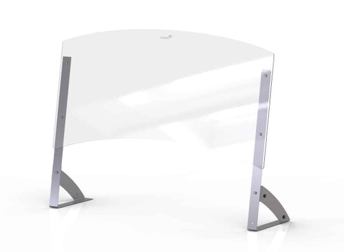 Rosseto AG204 48" W x 35.7" H Clear Acrylic Avant Guarde Shield + Serve Buffet Sneeze Guard with Stainless Steel Support and Tall Pass Through