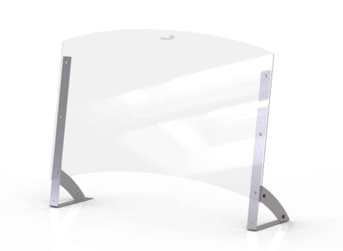 Rosseto AG203 48" W x 35.7" H Clear Acrylic Avant Guarde Shield + Serve Buffet Sneeze Guard with Stainless Steel Support and Tall Pass Through