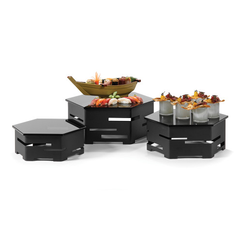 Rosseto SK018A Black Metal Hexagonal Honeycomb Riser Display Set