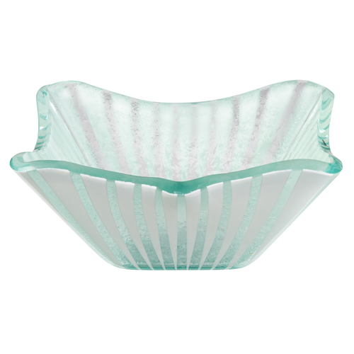 Rosseto GLS041W 6.7" W x 3.1" H White Handmade Glass Square Stelo Bowl (6 per Set)