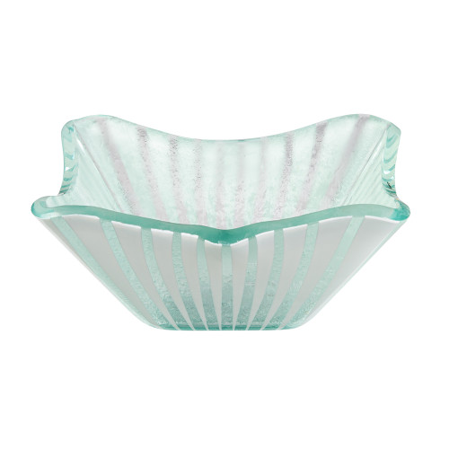 Rosseto GLS041W 6.7" W x 3.1" H White Handmade Glass Square Stelo Bowl (6 per Set)