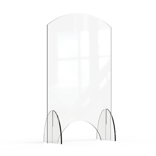 Rosseto AG015 24" W x 40" H Clear Acrylic Avant Guarde Sneeze Guard or Health Safety Shield with Pass-Through Window