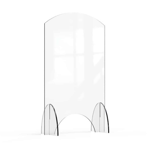 Rosseto AG015 24" W x 40" H Clear Acrylic Avant Guarde Sneeze Guard or Health Safety Shield with Pass-Through Window