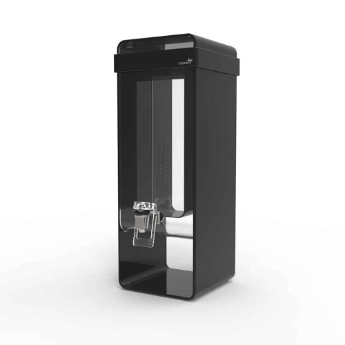 Rosseto LD154 3 Gal. Clear Acrylic Square Container with Black Finish Beverage Dispenser