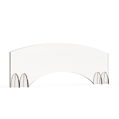 Rosseto AG006 48" W x 15.5" H Clear Acrylic Avant Guarde Sneeze Guard or Health Safety Shield with Pass-Through Window