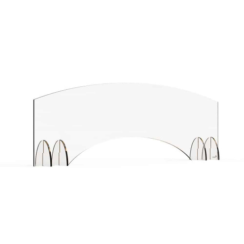 Rosseto AG006 48" W x 15.5" H Clear Acrylic Avant Guarde Sneeze Guard or Health Safety Shield with Pass-Through Window