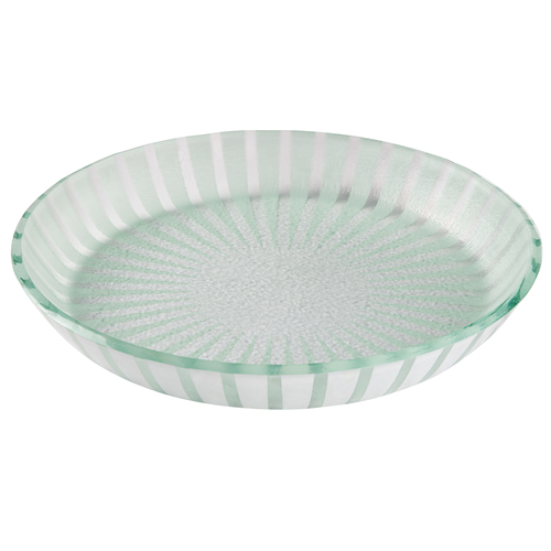 Rosseto GLS042W 14.2" W x 2.2" H White Handmade Glass Round Stelo Bowl (2 per Set)