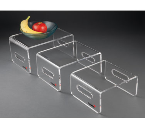 Rosseto RDC107 3 Piece Clear Plastic Rectangular Riser Set