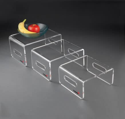 Rosseto RDC107 3 Piece Clear Plastic Rectangular Riser Set