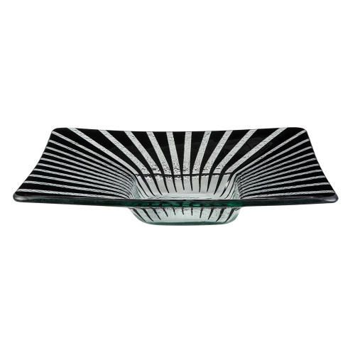 Rosseto GLS031B 13.8" W x 3" H Black Glass Square Stelo Bowl (2 per Set)