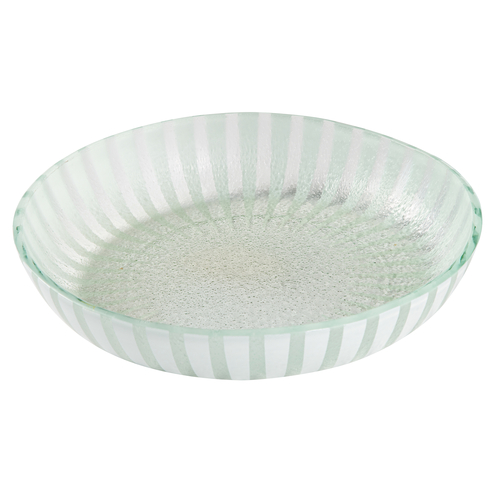 Rosseto GLS043W 10.8" W x 1.8" H White Handmade Glass Round Stelo Bowl (2 per Set)