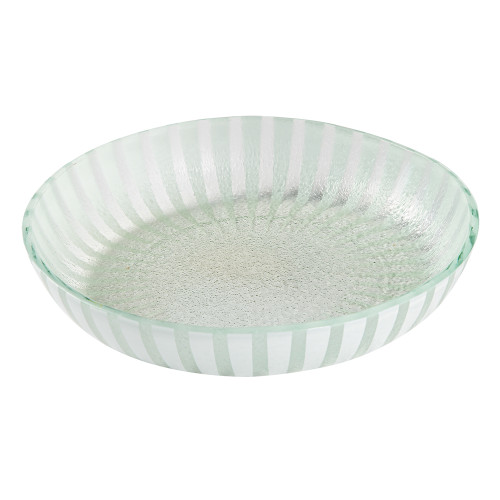 Rosseto GLS043W 10.8" W x 1.8" H White Handmade Glass Round Stelo Bowl (2 per Set)